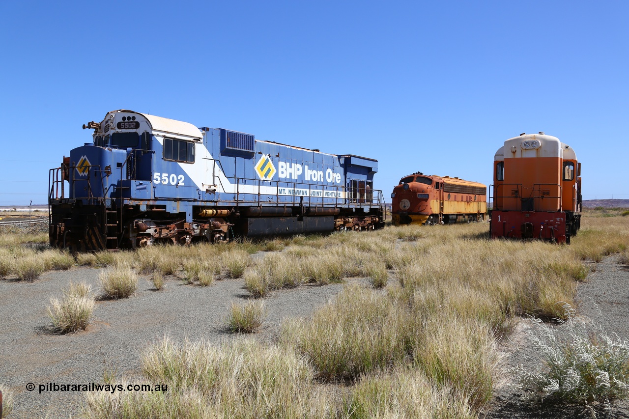 200914 7768
Pilbara Railways Historical Society museum, Australian built by Comeng NSW an MLW ALCo M636 unit formerly owned by BHP 5502 serial C6096-7 built in July 1976, retired in 1994, donated to Society in November 1995. 14th September 2020.
Keywords: 5502;Comeng-NSW;MLW;ALCo;M636;C6096-7;