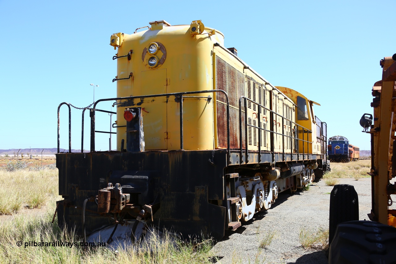 200914 7801
Pilbara Railways Historical Society museum, former Cliffs Robe River Iron Associates RSC-3 model ALCo locomotive built by Montreal Locomotive Works (MLW) in 1951 for NSWGR as the 40 class 4002 serial 77733, purchased by CRRIA in 1971 and numbered 261.002, then 1705 and finally 9405. 4002 is preserved in an operational state and another claim to fame is it run the Royal Train in NSW February 1954. Donated to the Society in 1979. 14th September 2020.
Keywords: 4002;MLW;ALCo;RSC3;77733;9405;40-class;