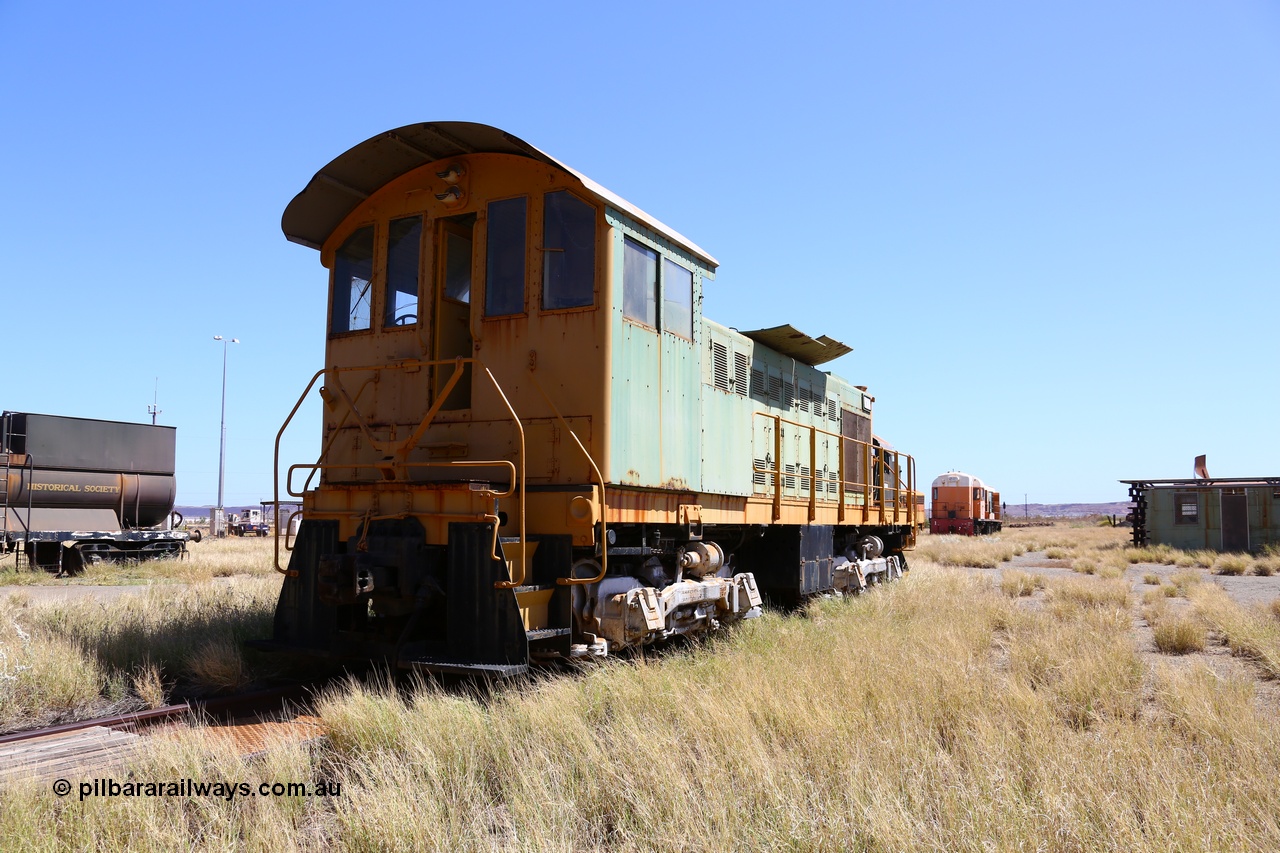 200914 7804
Pilbara Railways Historical Society, ALCo built locomotive model S-2 serial 69214 built in 1940 for the Spokane, Portland and Seattle as their #21 and retired in 1964 before coming to Australia in September 1965, numbered 007 and called 'Mabel'. Retired in December 1972 and donated to the Society in 1976. 14th September 2020.
Keywords: 007;ALCo;S-2;69214;SP&S;21;