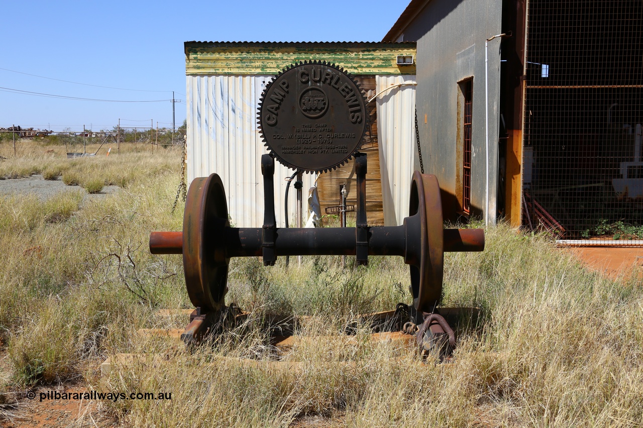 200914 7805
Pilbara Railways Historical Society, monument for the dedication of Hamersley Iron rail maintenance camp 'Camp Curlewis', the camp closed in November 1987. 14th September 2020.
