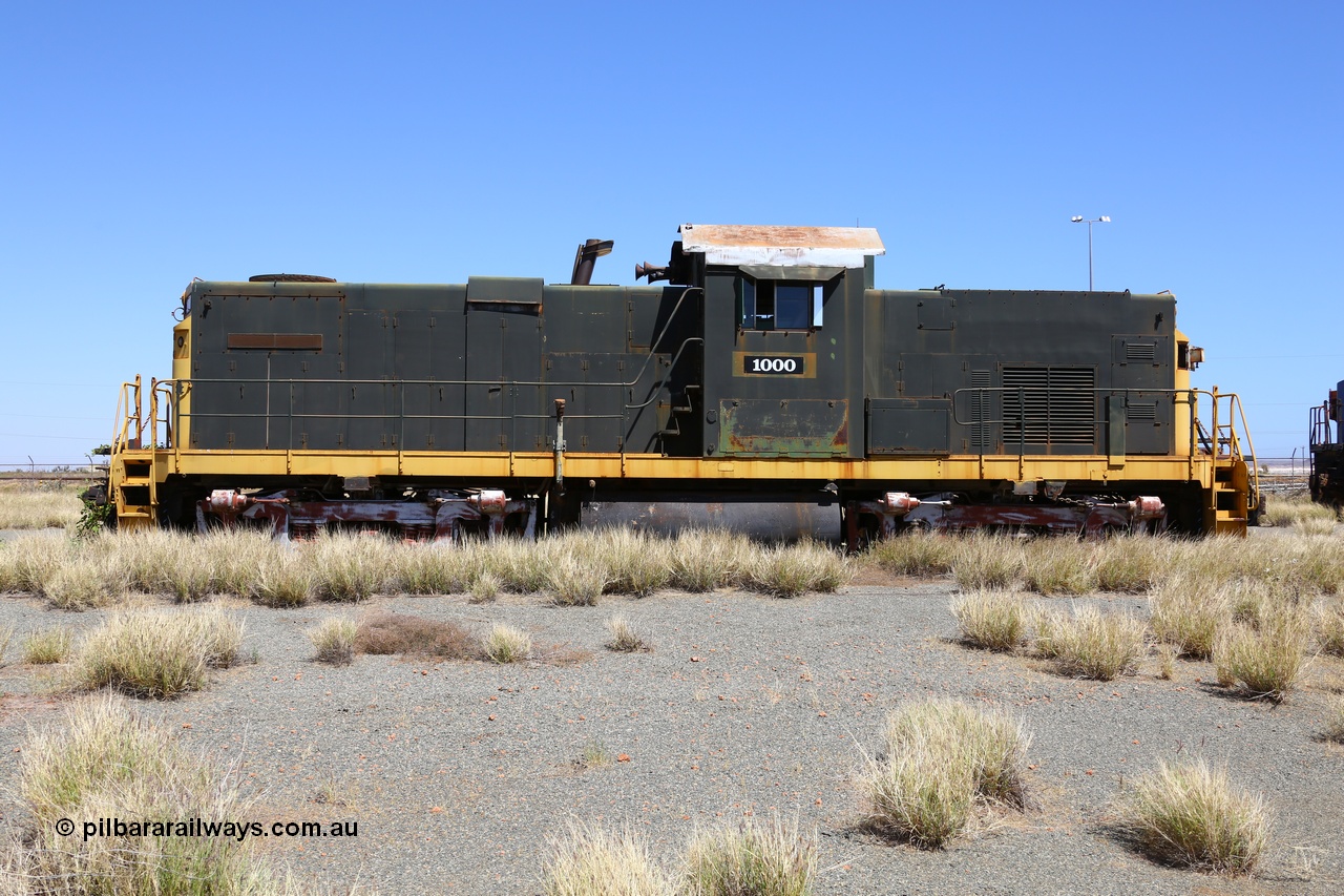 200914 7807
Pilbara Railways Historical Society, former ALCo built demonstrator locomotive model C-415 serial 3449-1 built April 1966, currently carrying number 1000, it was originally numbered 008 when Hamersley Iron purchased the unit in 1968. It was retired from service on the 24th February 1982. It then spent some time carrying number 2000 while building the Marandoo railway line from Sept 1991. 14th September 2020.
Keywords: 1000;ALCo;C-415;3449-1;008;2000;