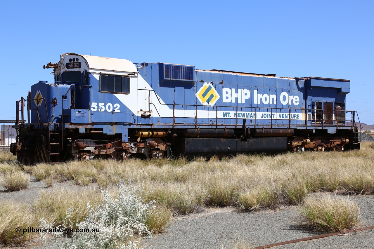 200914 7808
Pilbara Railways Historical Society museum, Australian built by Comeng NSW an MLW ALCo M636 unit formerly owned by BHP 5502 serial C6096-7 built in July 1976, retired in 1994, donated to Society in November 1995. 14th September 2020.
Keywords: 5502;Comeng-NSW;MLW;ALCo;M636;C6096-7;