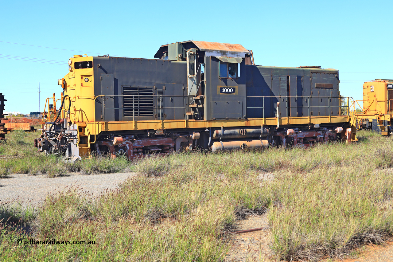 240701 2762
Pilbara Railways Historical Society, former ALCo built demonstrator locomotive model C-415 serial 3449-1 built April 1966, currently carrying number 1000, it was originally numbered 008 when Hamersley Iron purchased the unit in 1968. It was retired from service on the 24th February 1982. It then spent some time carrying number 2000 while building the Marandoo railway line from Sept 1991. July 1, 2024.
Keywords: 1000;ALCo;C-415;3449-1;008;2000;