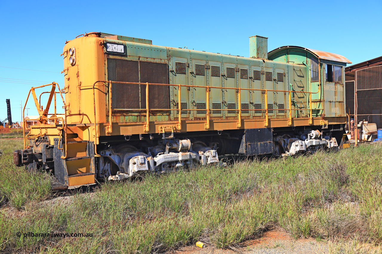 240701 2783
Pilbara Railways Historical Society, ALCo built locomotive model S-2 serial 69214 built in 1940 for the Spokane, Portland and Seattle as their #21 and retired in 1964 before coming to Australia in September 1965, numbered 007 and called 'Mabel'. Retired in December 1972 and donated to the Society in 1976. July 1, 2024.
Keywords: 007;ALCo;S-2;69214;SP&S;21;