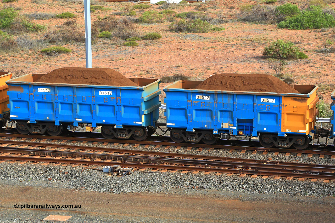 240619 0444
Cape Lambert yard, one of Rio Tinto's blue rakes with spring assisted park brake and only electronic controlled pneumatic [ECP] braking, waggon pair 31512 is a master and is bar coupled to slave waggon 36512 built by China Northen as a Q type in 12/2022. Captured on June 19, 2024.
Keywords: 31512;36512;Q-type;China-Northern;Rio-ore-waggon;
