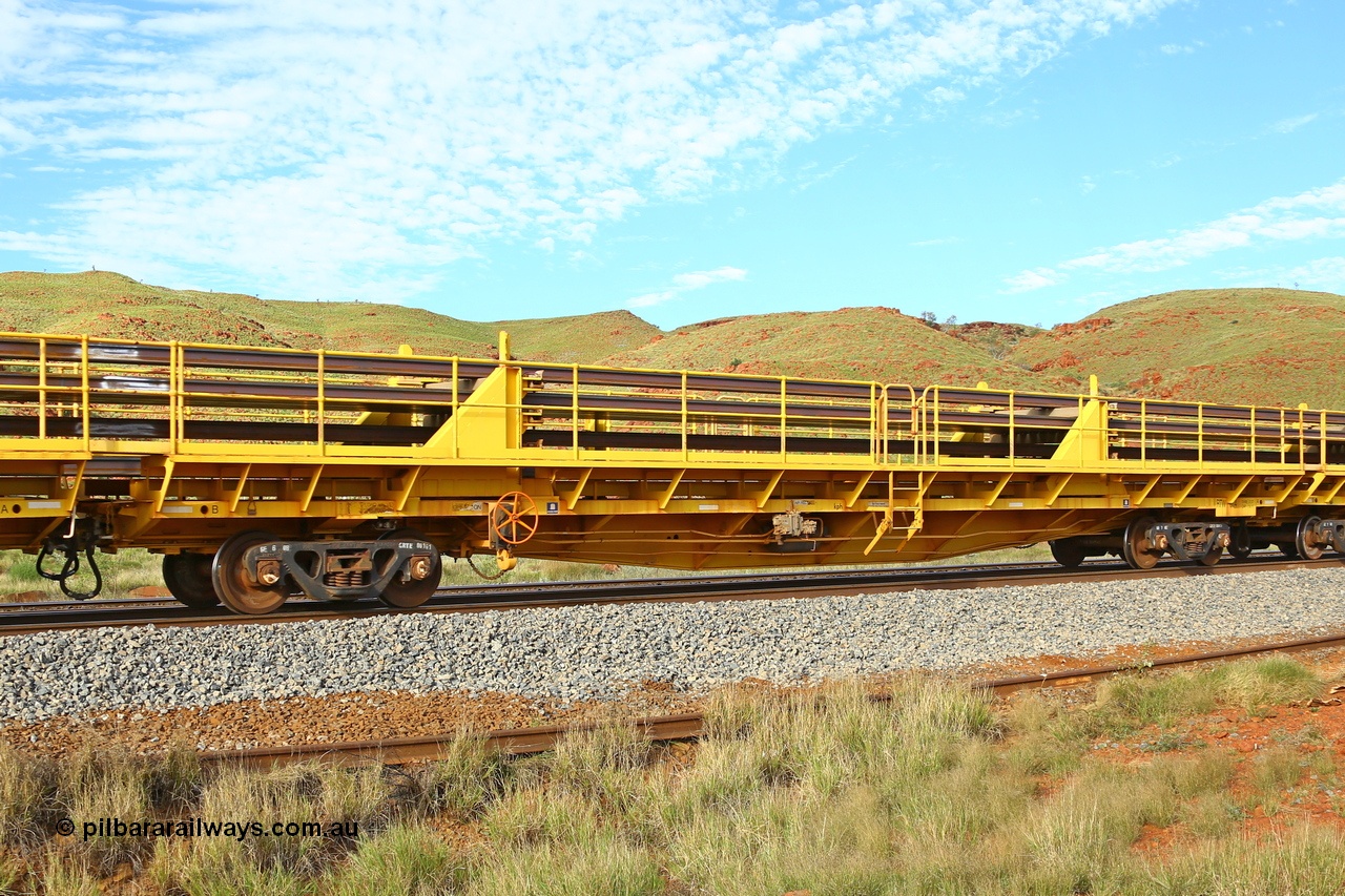 210510 1139
Near Galah on the Rio Tinto Dampier - Tom Price line at the 89.5 km, RTW type intermediate rail waggon RTW 014 on Rio Tinto's Gemco Rail built rail train consist. 10th May 2021. [url=https://goo.gl/maps/tSmgEtp7gcG7x24b9]Location[/url].
Keywords: RTW-type;RTW014;Gemco-Rail-WA;