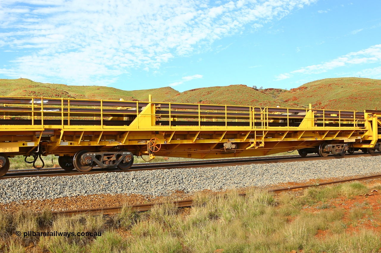 210510 1149
Near Galah on the Rio Tinto Dampier - Tom Price line at the 89.5 km, RTW type intermediate rail waggon RTW 004 on Rio Tinto's Gemco Rail built rail train consist. 10th May 2021. [url=https://goo.gl/maps/tSmgEtp7gcG7x24b9]Location[/url].
Keywords: RTW-type;RTW004;Gemco-Rail-WA;