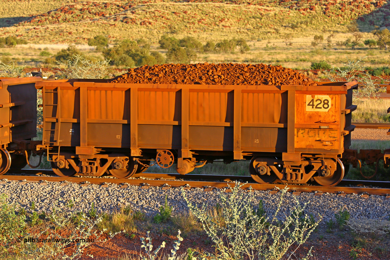 0428 170513 8682
Robe River ore waggon 428, built by Tomlinson Steel WA, handbrake side loaded view, Cape Lambert yard, May 13, 2017.
Keywords: 428;Tomlinson-Steel-WA;Robe-ore-waggon;