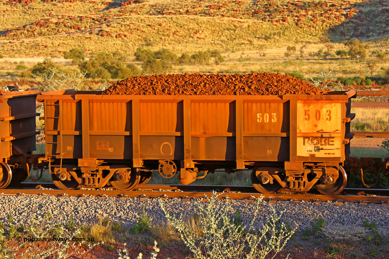 0503 170513 8667
Robe River ore waggon 503, built by Tomlinson Steel WA, handbrake side loaded view, Cape Lambert yard, May 13, 2017.
Keywords: 503;Tomlinson-Steel-WA;Robe-ore-waggon;