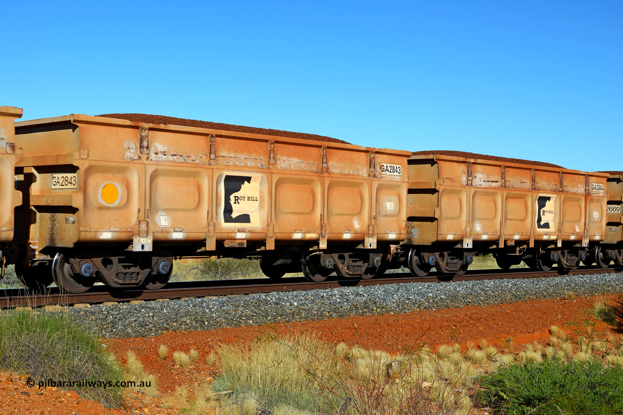250501 0411
At the 88.448 km, just south of HPPL crossing loop on the Roy Hill line, loaded Roy Hill waggon pair GA 2843 - GA 2844, built in China by CSR Yangtze as an CCK138 model ore waggon. May 1, 2025.
Keywords: GA-type;GA2843-GA2844;CSR-Yangtze;CCK138;