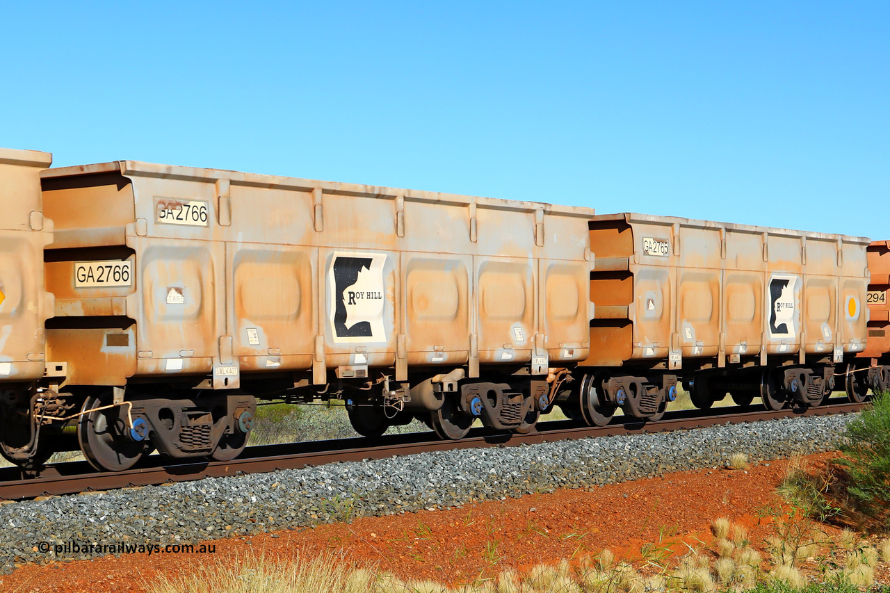 250501 0519
At the 88.448 km, just south of HPPL crossing loop on the Roy Hill line, empty Roy Hill waggon pair GA 2765 - GA 2766, built in China by CSR Yangtze as an CCK138 model ore waggon. May 1, 2025.
Keywords: GA-type;GA2765-GA2766;CSR-Yangtze;CCK138;