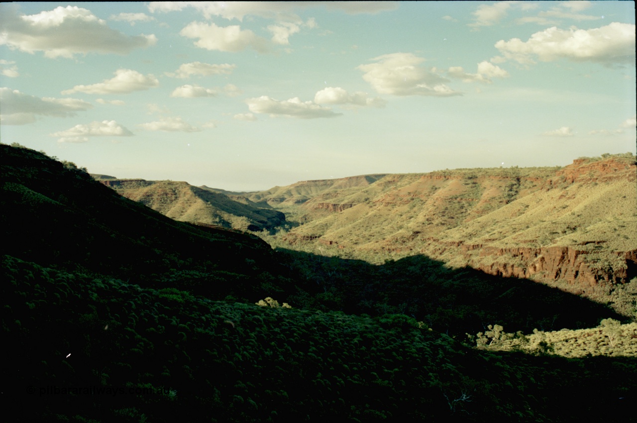 195-08
Wittenoom, Bee Gorge, view from top of cat walk looking north.
