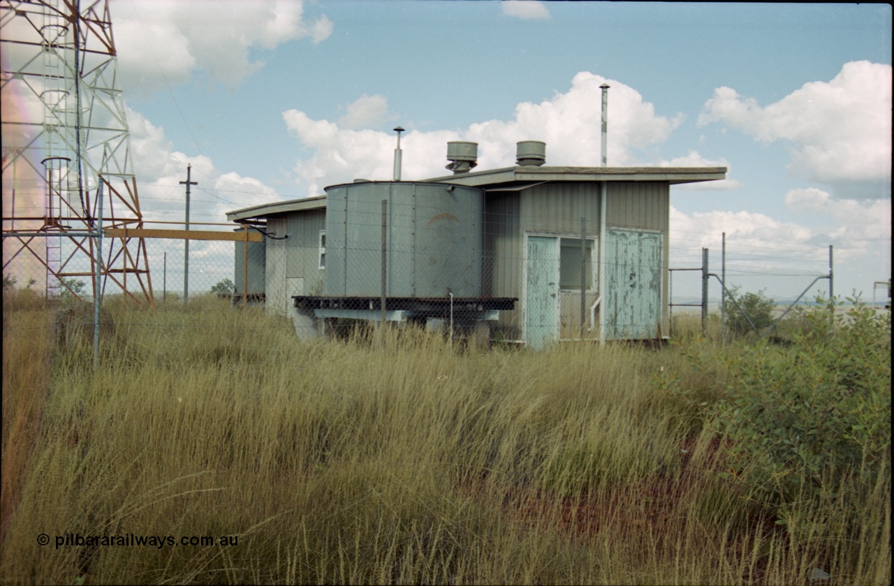 203-26
Drillers Ridge, Wittenoom, the DME (Distance Measuring Equipment) tower was a navigation aid for the Department of Civil Aviation for the Wittenoom airport, the site was also used by Telecom for providing 'radio links' for phones into Wittenoom prior to the current tower located at the eastern edge of town which links back to Auski Roadhouse.
