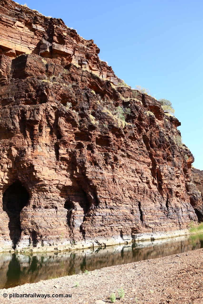 160101 9763
Wittenoom Gorge, Joffre Creek, Fourth Crossing Pool view of the western wall gorge, via Bolitho Road. Geodata: [url=https://goo.gl/maps/nzPjhQjuRL12] -22.2804483 118.3212850 [/url]
