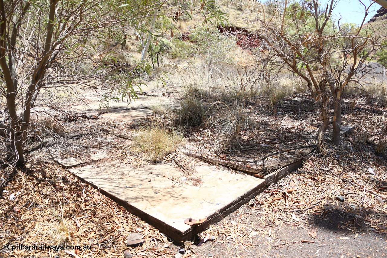 160101 9772
Wittenoom Gorge, Gorge Mine area, asbestos mining remains, concrete slab for former building. [url=https://goo.gl/maps/GowW8yQx4i72]Geodata[/url].
