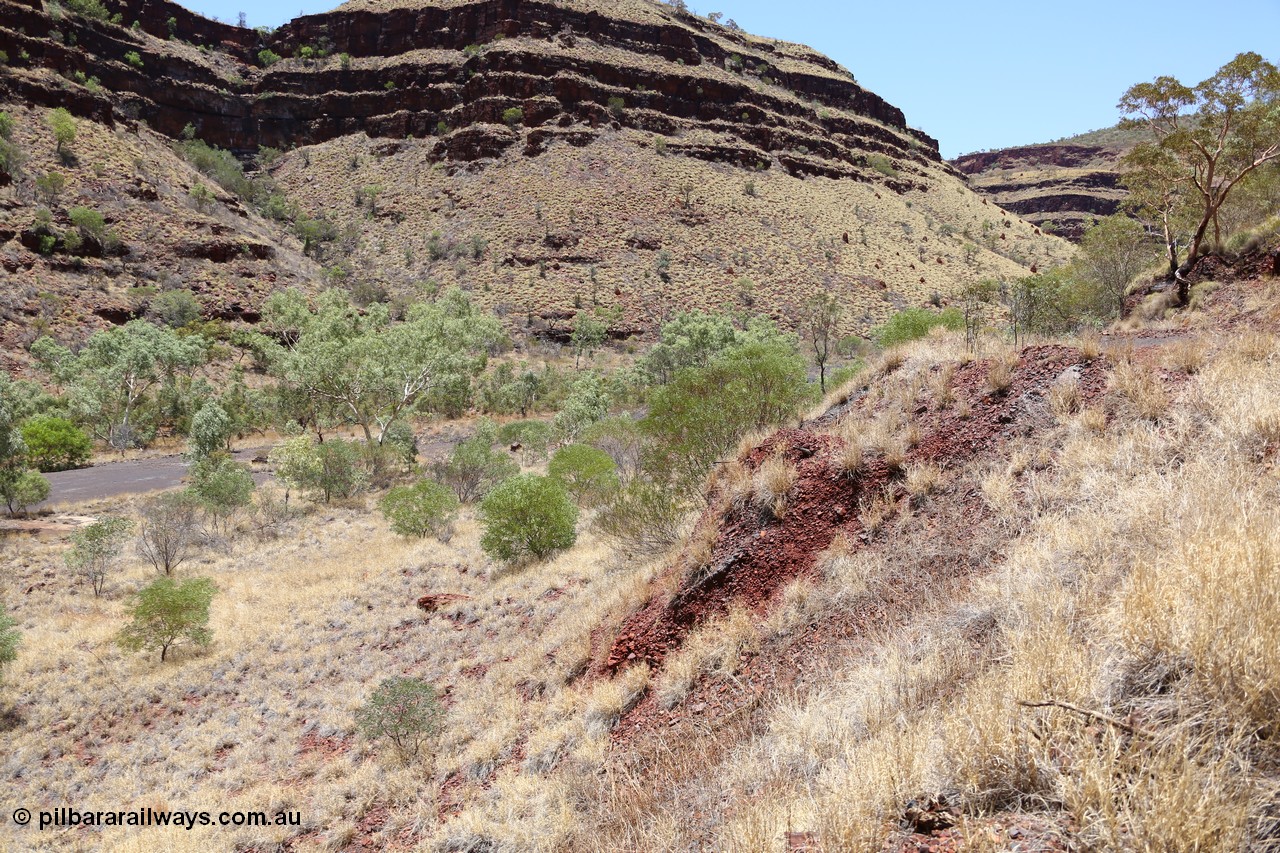 160101 9780
Wittenoom Gorge, Gorge Mine area, asbestos mining remains, site of milling building on left, access ramp to mine adits on the right. [url=https://goo.gl/maps/sbEo62sHhRL2]Geodata[/url].

