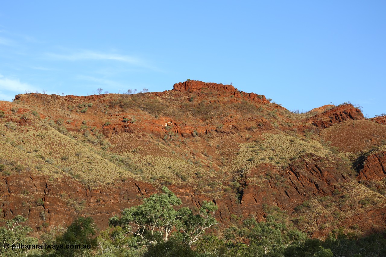 160102 9829
Wittenoom Gorge, eastern wall of gorge view, around Fifth Crossing. [url=https://goo.gl/maps/uG55Vvny2YrT4GGbA]Geodata[/url].

