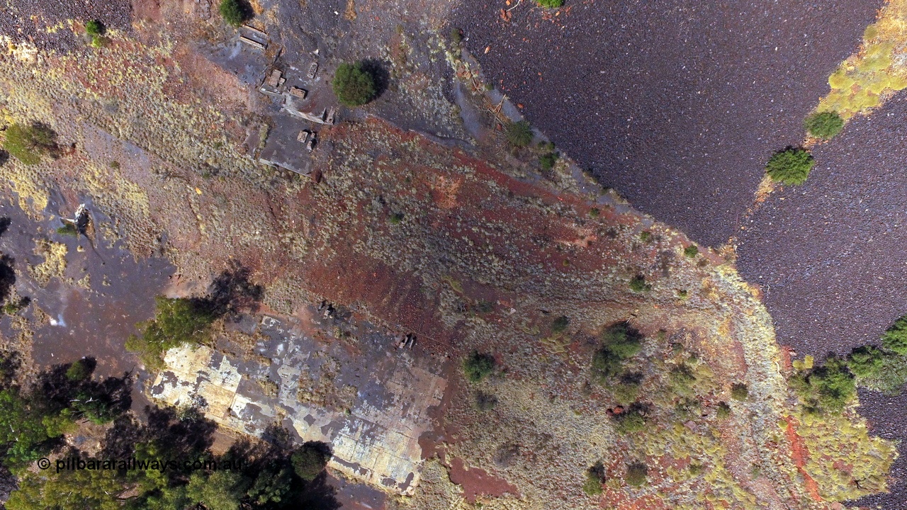 160103 DJI 0060
Colonial Mill ruins located within Wittenoom Gorge. Concrete foundations remain of the once impressive dryer and bagging plant. See images of the site intact [url=http://www.pilbararailways.com.au/gallery/thumbnails.php?album=117] here [/url], Geodata: [url=https://goo.gl/maps/p4bgJJZR4HBo26Xb6]-22.311257, 118.319031[/url].

