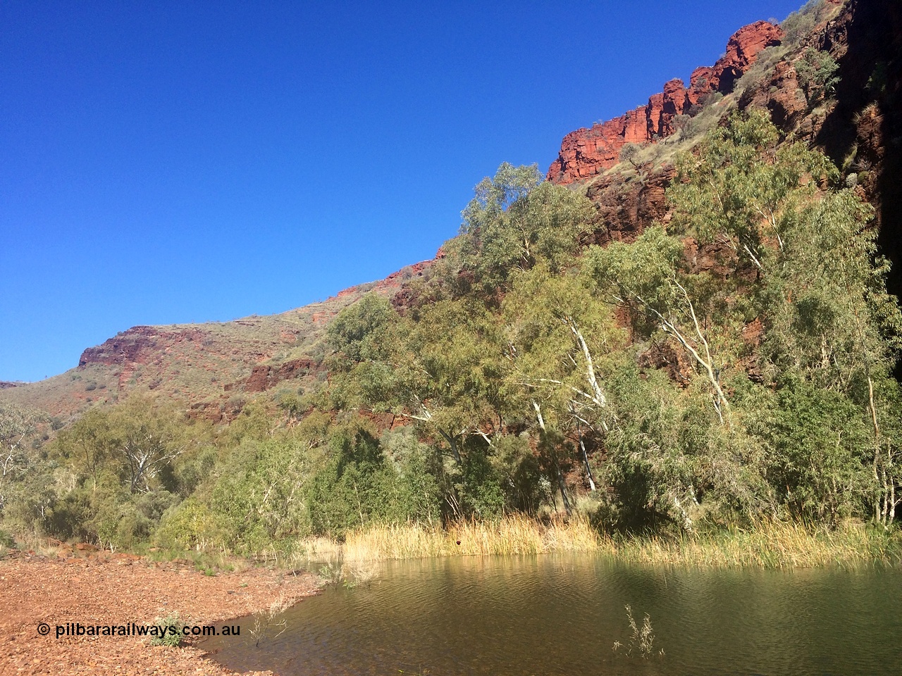160710 iPh5S 2785
Wittenoom Gorge, Pyramid Pool looking south along the western wall of the gorge. [url=https://goo.gl/maps/wETwEHjHqzG53WNf8]Geodata[/url].
