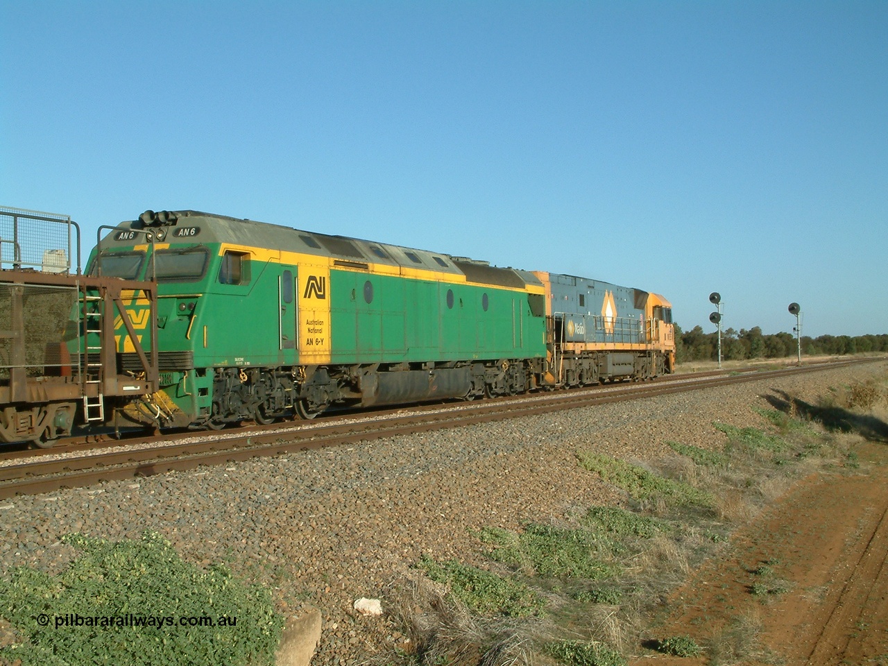 030403 165451
Red Hill, a Clyde Engineering built EMD JT46C model AN class unit AN 6 serial 93-1302 on an Adelaide and then Melbourne bound service depart following a crib break for the driver. 3rd April 2003.
Keywords: AN-class;AN6;Clyde-Engineering-Somerton-Victoria;EMD;JT46C;93-1302;
