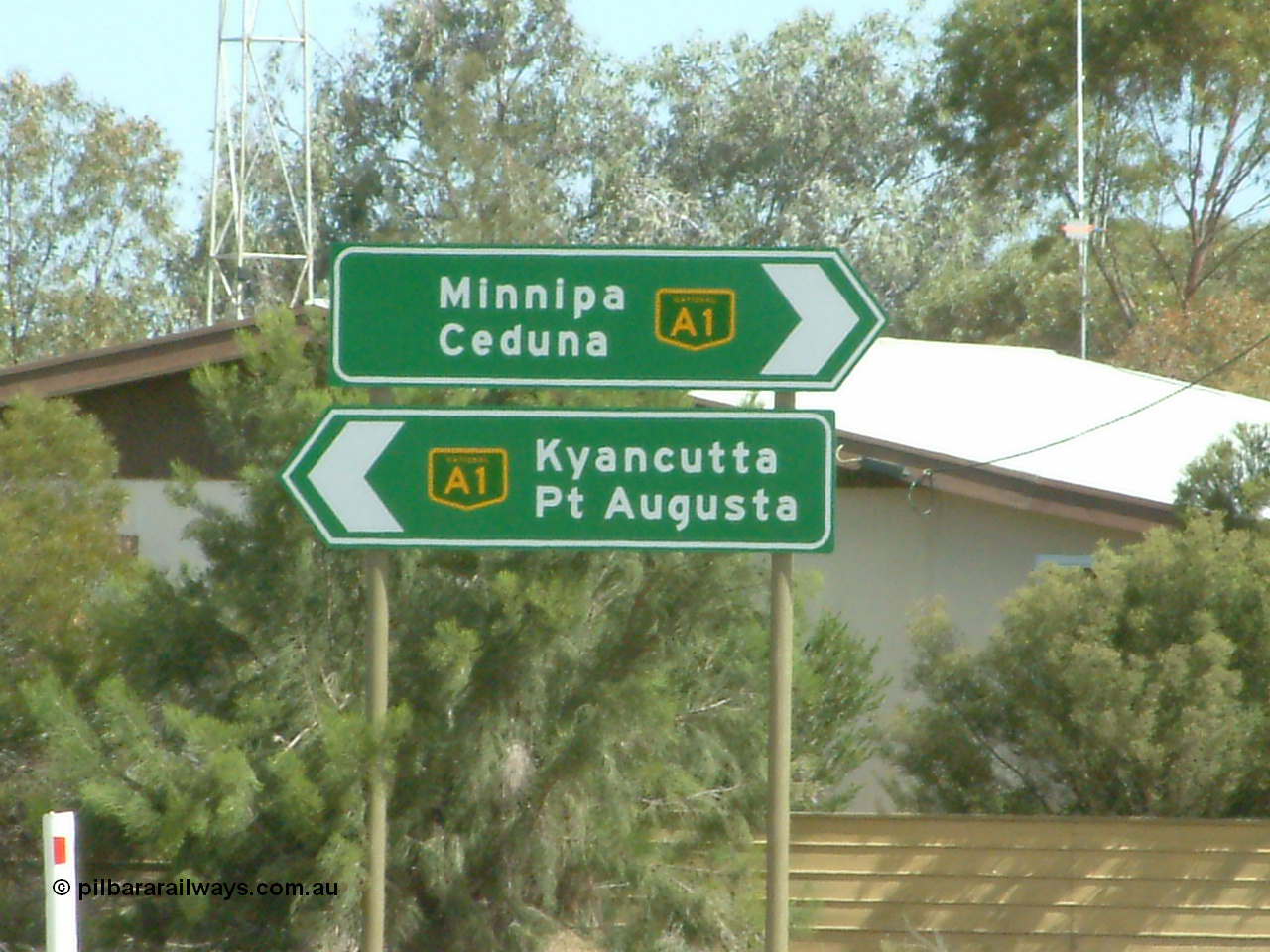 030405 133624
Kyancutta, road signs at the junction of the Eyre and Tod Highways, 5th April 2003.
