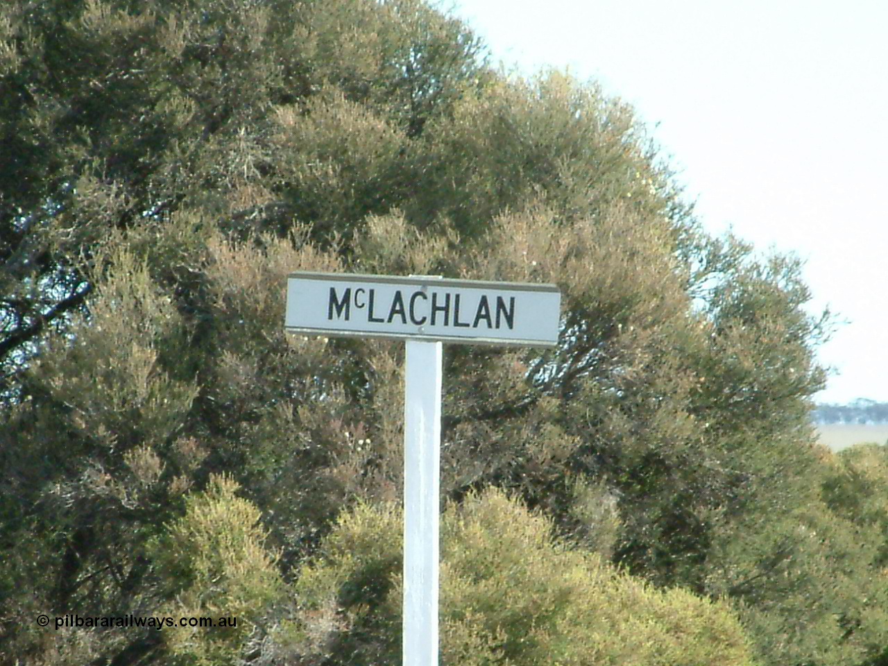 030405 153219
McLachlan, station located at the 156 km, originally opened in September 1914 and called 97 Miles till 1915, closed in August 1972, modern location signpost, 5th April 2003.

