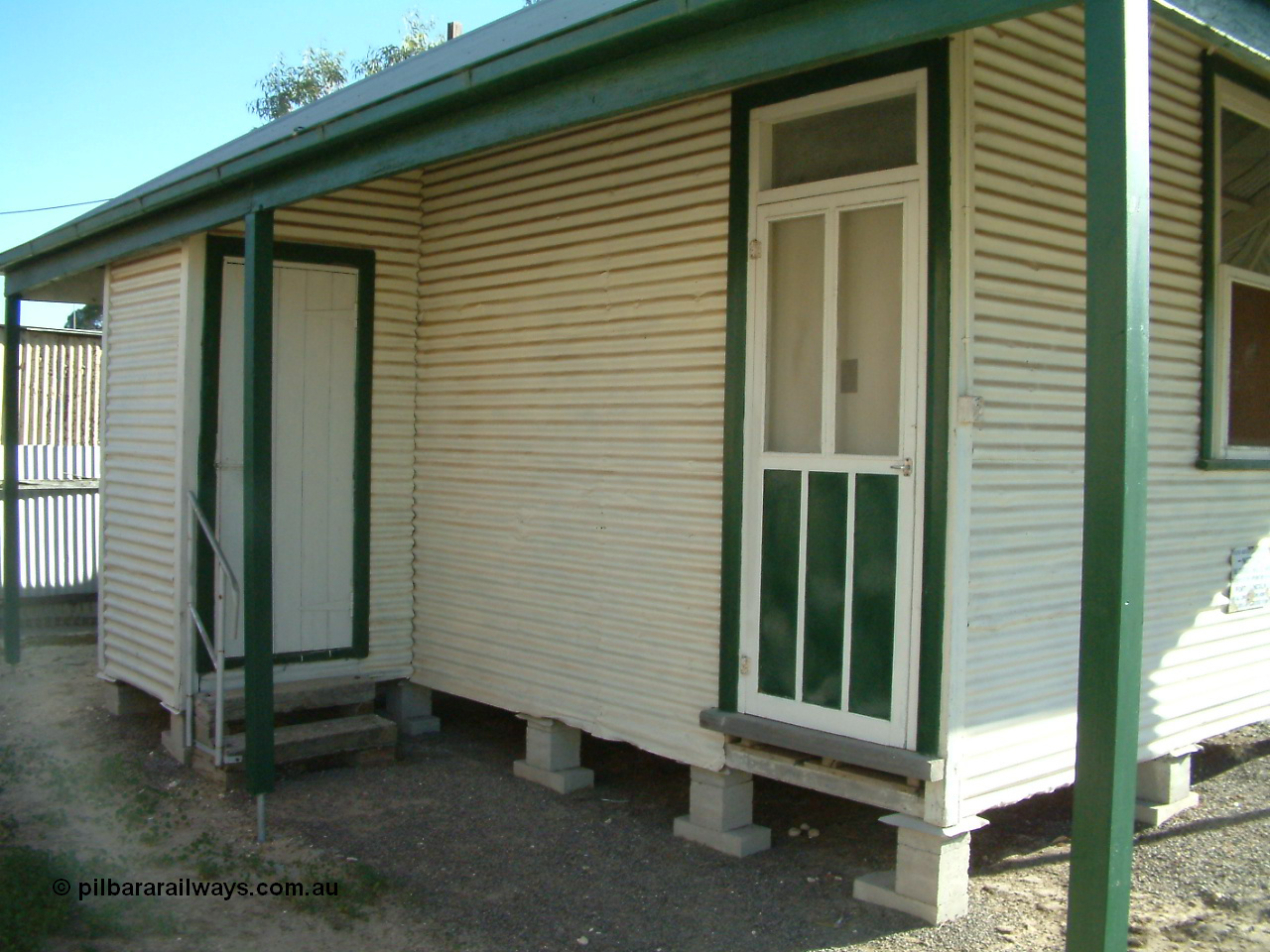 030405 161108
Lock and District Historical Museum, rear view of former Lock railway station portable office building, 5th April 2003.
