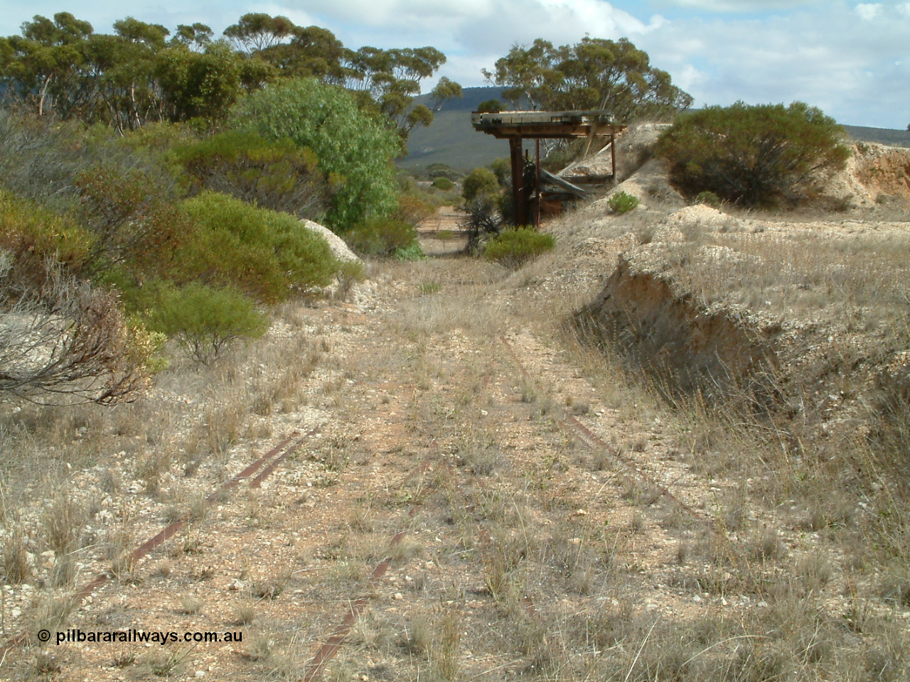 030409 112555
Darke Peake, the apex of the triangle looking west with the remains of the ballast loading ramp still in situ.
