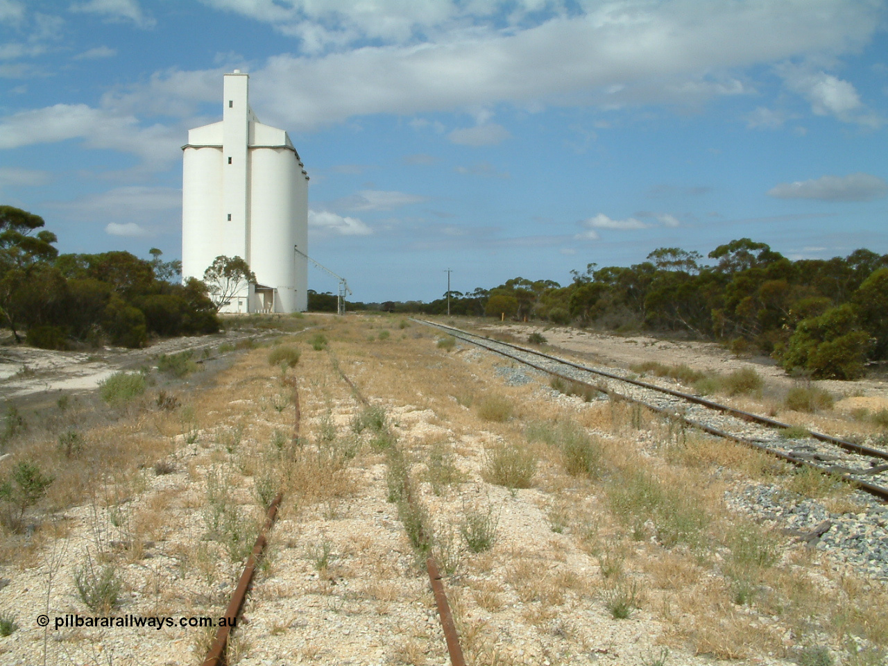 030409 122953
Kielpa, located at the 185.3 km and opened in July 1913, yard overview looking south from the original end of the siding up to 1970.
