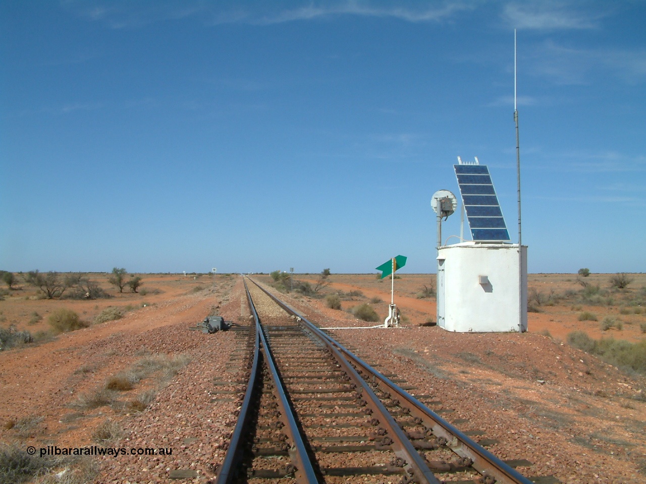 030416 105554
Manguri Siding looking towards Tarcoola from the south end of the loop, located 706.5 km from the 0 datum at Coonamia and 200 km north of Tarcoola between Wirrida and Cadney Park on the Tarcoola - Alice Springs line. [url=https://goo.gl/maps/pRXsVfwraELcPZ1K8]GeoData location[/url]. 16th April 2003.
