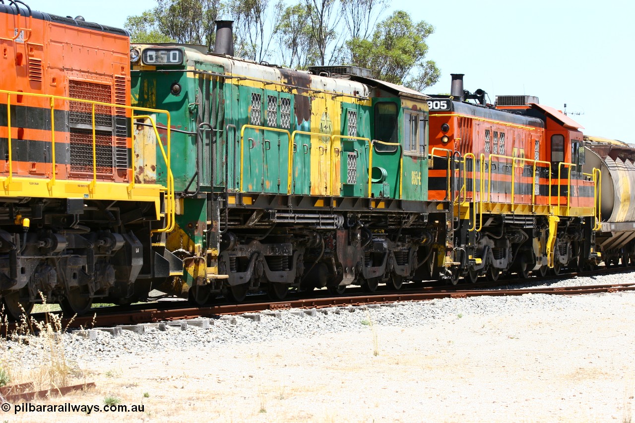 060111 2262
Tooligie, 830 class unit 850 serial 84136 an AE Goodwin built ALCo DL531 model for the SAR and delivered new to Port Lincoln in 1962. 11th January 2006.
Keywords: 830-class;850;AE-Goodwin;ALCo;DL531;84136;