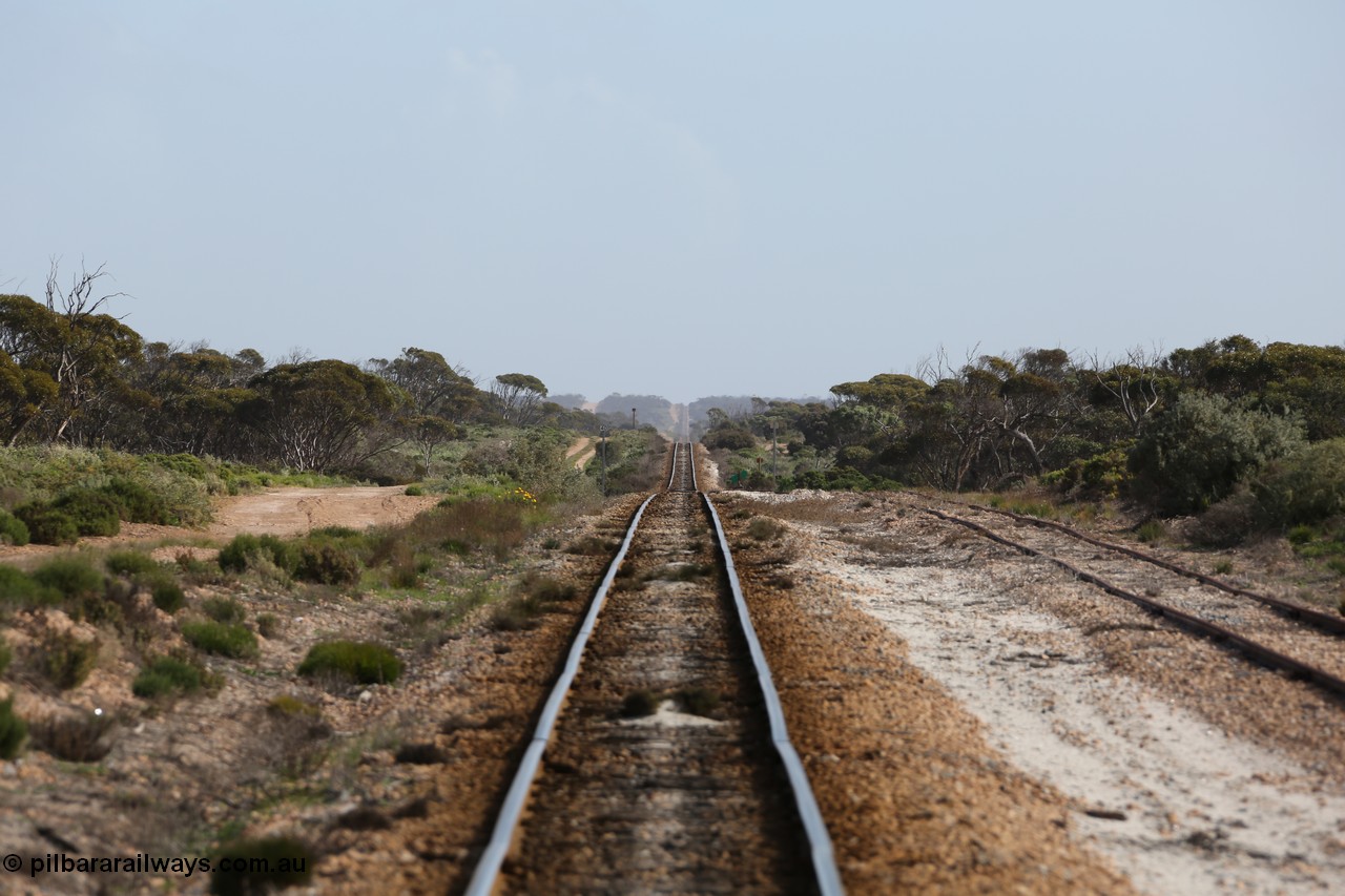 130704 0494
Moule, looking west towards Charra and Kevin along the roller coaster grades with the crossing loop on the right and the points for the ballast siding just behind the camera. [url=https://goo.gl/maps/A5rnx4Bauvi3VXyj7]Location here[/url], 4th July 2013.
