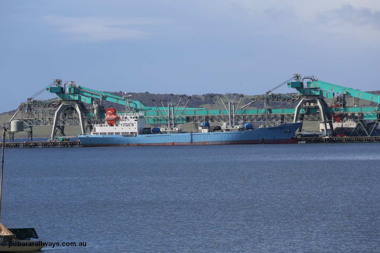 130706 0683
Port Lincoln, fishing vessel Meita Maru along side the wharf, IMO 9071583, callsign YJQE8. 6th of July 2013.

