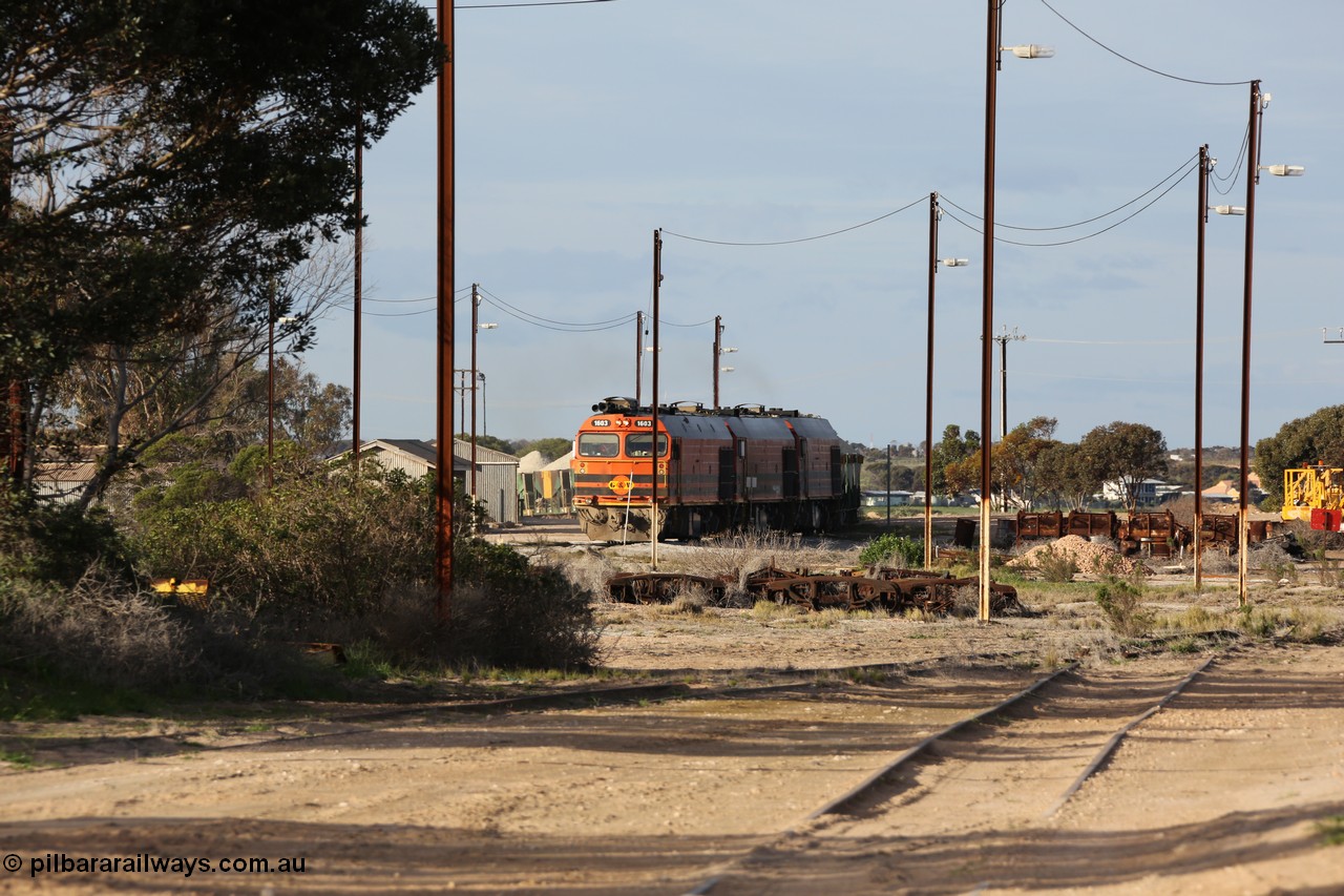 130708 0863
Thevenard, view of arriving loaded train from [url=https://goo.gl/maps/dGiE8]inside the yard[/url].

