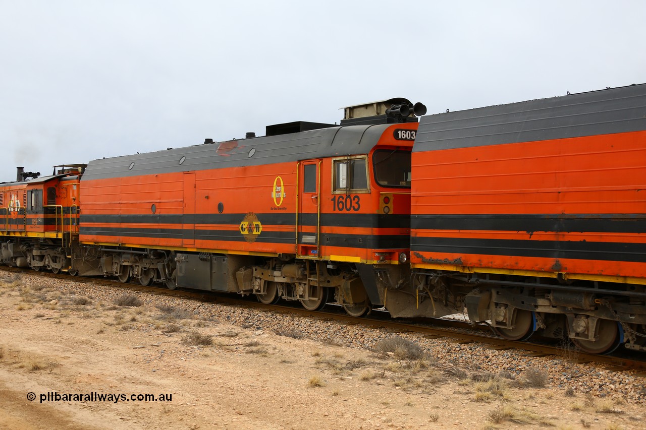 161109 1895
Moule, train 4DD4 rumbles along the mainline with second unit Genesee & Wyoming locomotive Clyde Engineering EMD model JL22C unit 1603 serial 70-730, originally built as the NJ class NJ 3.
Keywords: 1600-class;1603;Clyde-Engineering-Granville-NSW;EMD;JL22C;71-730;NJ-class;NJ3;
