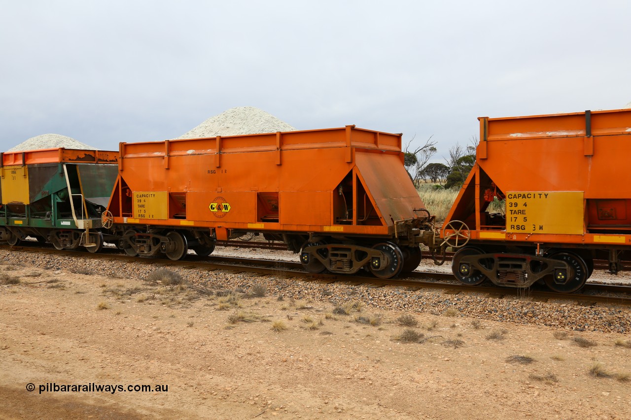 161109 1904
Moule, gypsum waggon RSG 1, rebuilt by G&W Port Lincoln from former BHP Whyalla RSK 29 iron ore waggon, hungry boards have as been fitted to increase the volume.
Keywords: RSG-type;RSG6;RSK-type;