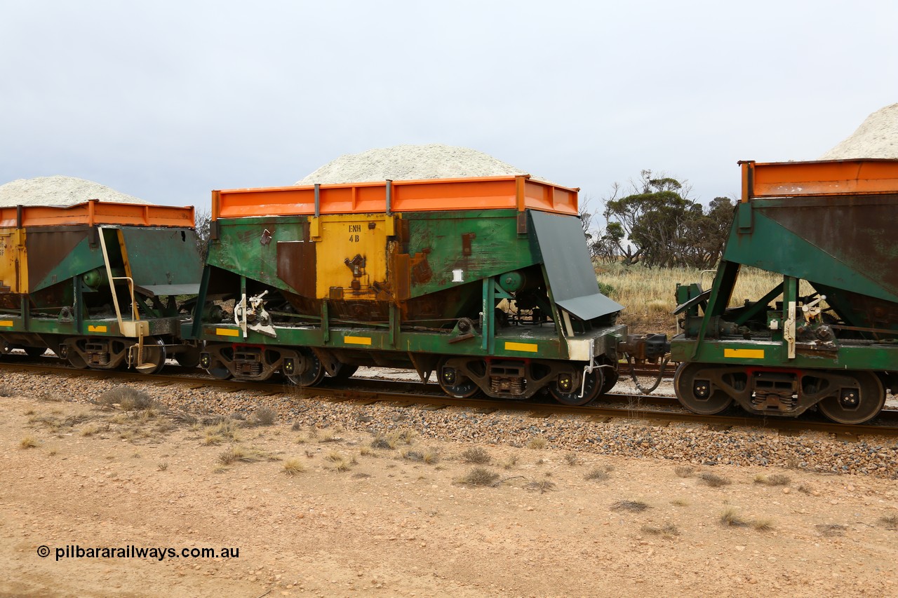 161109 1912
Moule, originally built by Kinki Sharyo as the NH type for the NAR in 1968, sent to Port Lincoln in 1978, then rebuilt and recoded ENH type in 1984, ENH 4 with heavy patching of body, new end plates and new hungry boards loaded with gypsum.
Keywords: ENH-type;ENH4;Kinki-Sharyo-Japan;NH-type;NH904;