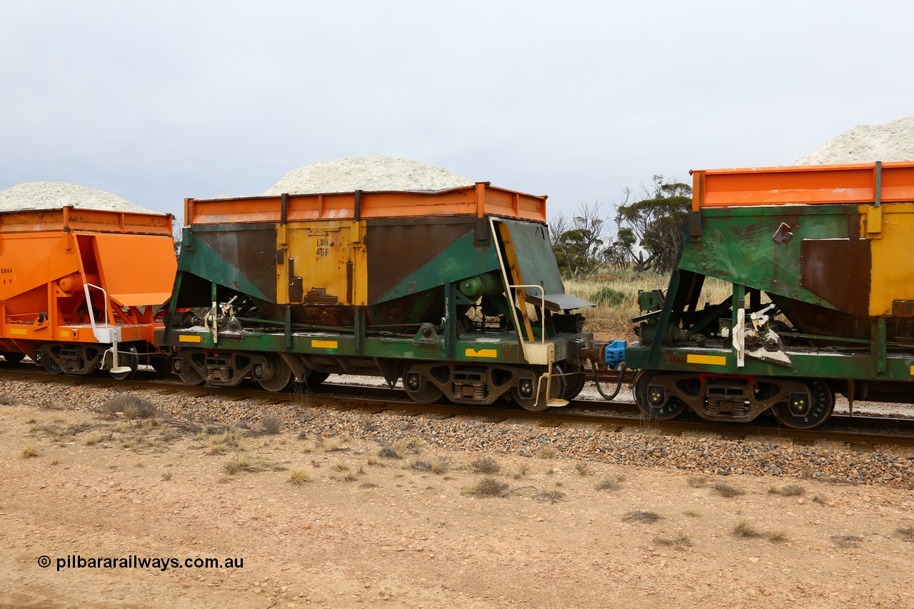 161109 1913
Moule, originally built by Kinki Sharyo as the NH type for the NAR in 1968, sent to Port Lincoln in 1978, then rebuilt and recoded ENH type in 1984, ENH 46 with hungry boards loaded with gypsum.
Keywords: ENH-type;ENH46;Kinki-Sharyo-Japan;NH-type;NH946;