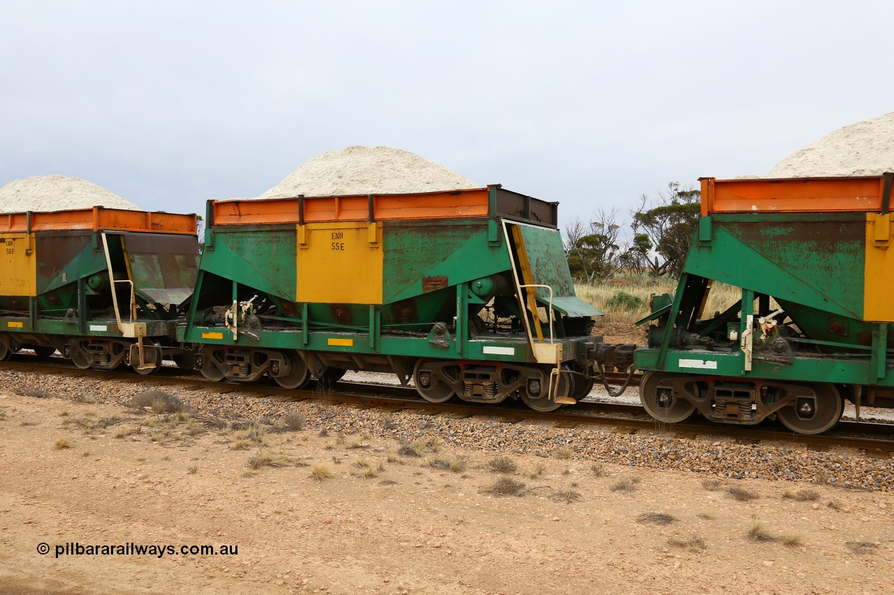 161109 1947
Moule, originally built by Kinki Sharyo as the NH type for the NAR in 1968, sent to Port Lincoln in 1978, then rebuilt and recoded ENH type in 1984, ENH 55 with hungry boards loaded with gypsum.
Keywords: ENH-type;ENH55;Kinki-Sharyo-Japan;NH-type;NH955;