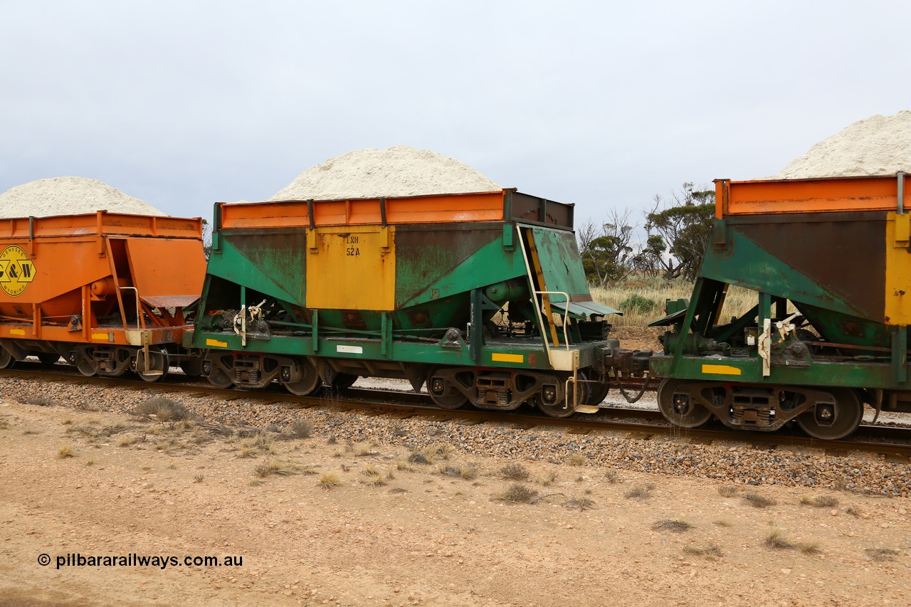 161109 1949
Moule, originally built by Kinki Sharyo as the NH type for the NAR in 1968, sent to Port Lincoln in 1978, then rebuilt and recoded ENH type in 1984, ENH 52 with hungry boards loaded with gypsum.
Keywords: ENH-type;ENH52;Kinki-Sharyo-Japan;NH-type;NH952;