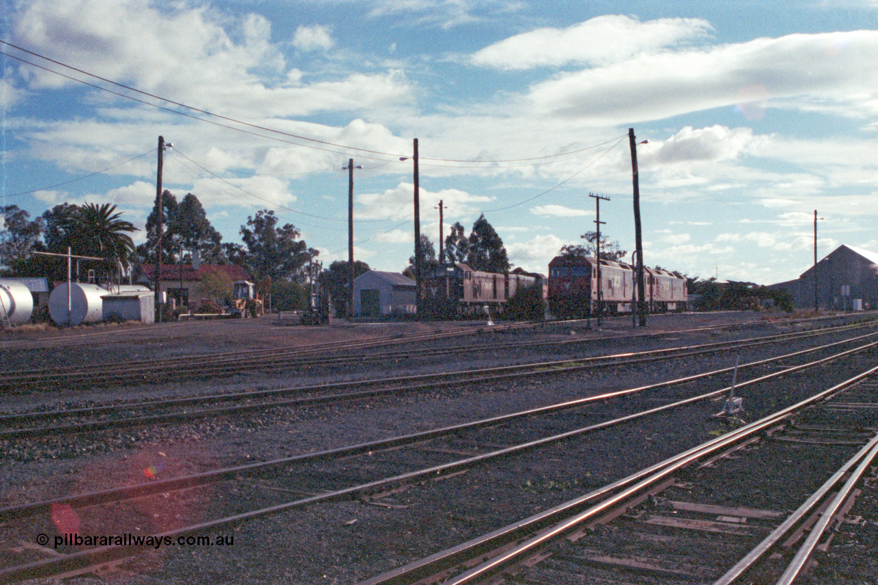 101-21
Donald loco depot, broad gauge V/Line locos T class Clyde Engineering EMD model G8B, G class Clyde Engineering EMD model JT26C-2SS and Y class Clyde Engineering EMD model G6B.
Keywords: T-class;Clyde-Engineering-Granville-NSW;EMD;G8B;G-class;JT26C-2SS;Y-class;G6B;