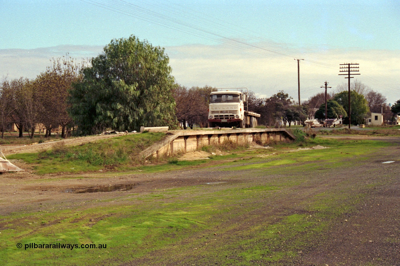 108-28
Tatura, yard view, loading platform, Leyland truck.
