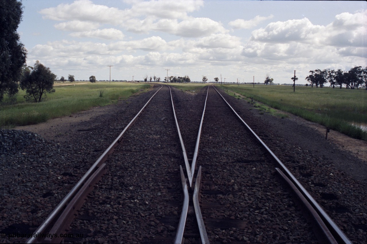 131-1-10
Barnes, track view, Balranald line to the left, Deniliquin line to the right.
