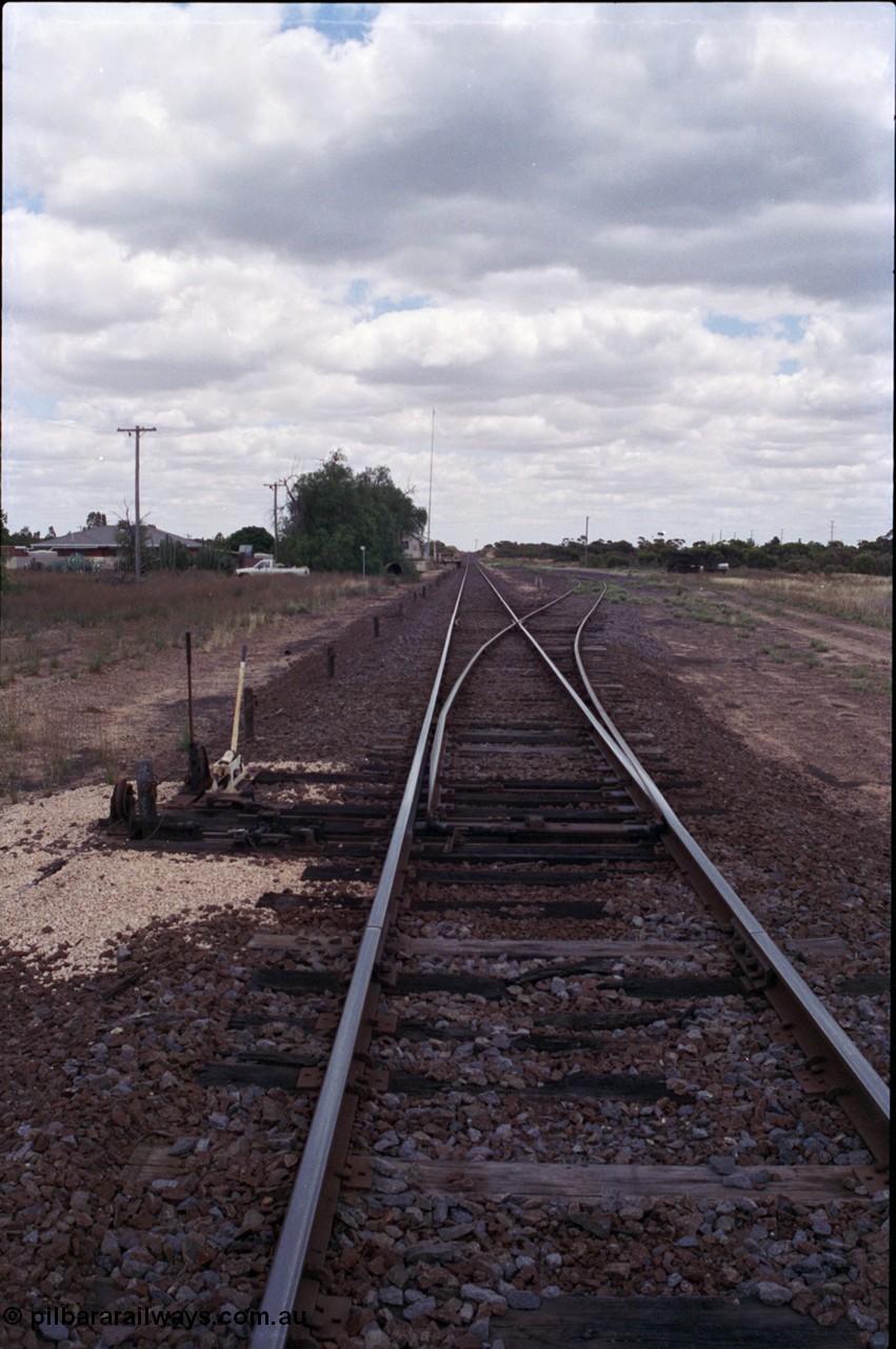 132-12
Hattah station overview, looking north, interlocking, point and signal levers.
