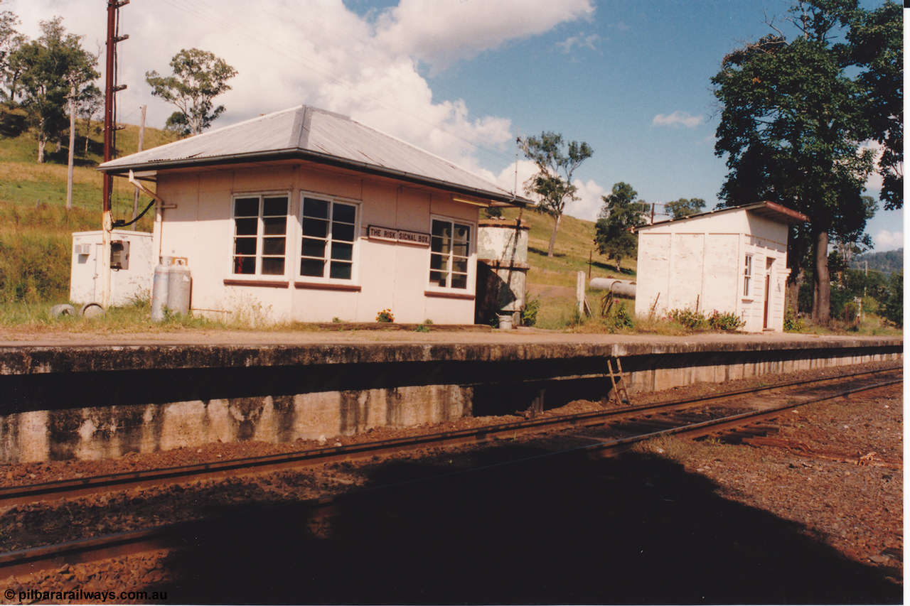 134-15
The Risk, station building overview, waiting room, signal box, platform.
