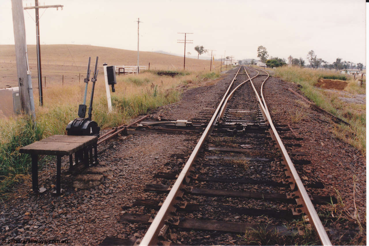 134-31
Tamrookum, loop overview, ground frame A, staff lock, points, interlocking, looking north from the south end.
