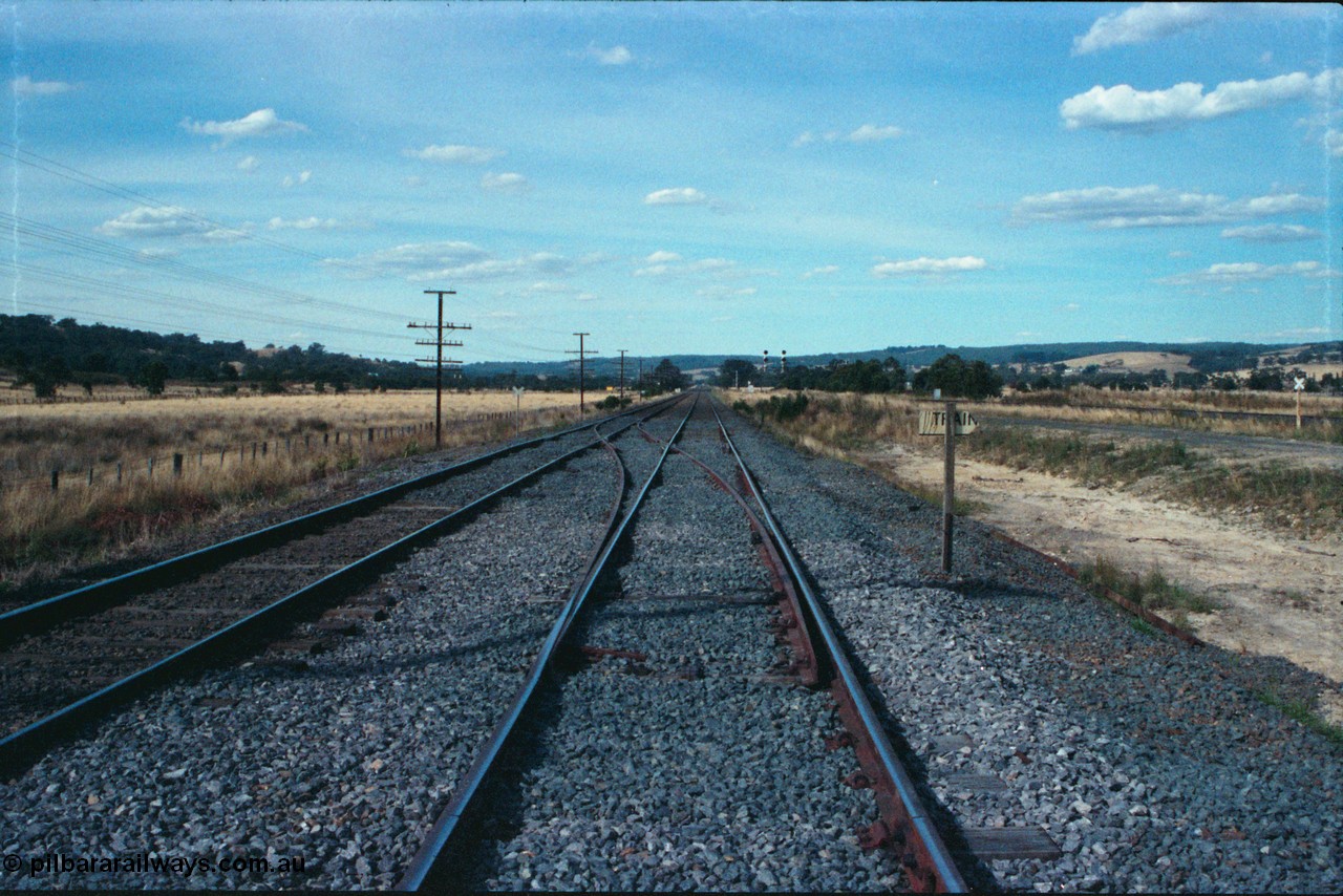 145-20
Wallan, new crossover installed north of existing station, standard gauge crossing loop on the right, Boundary Rd crossing in the distance, looking north.
