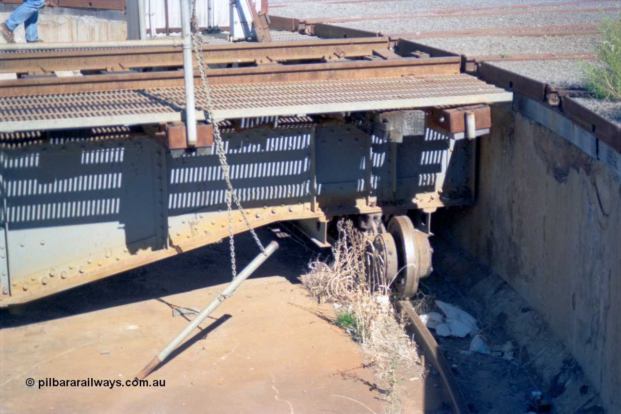 153-2-26
Ararat loco depot, detail view of turntable bogie wheel and pit.
