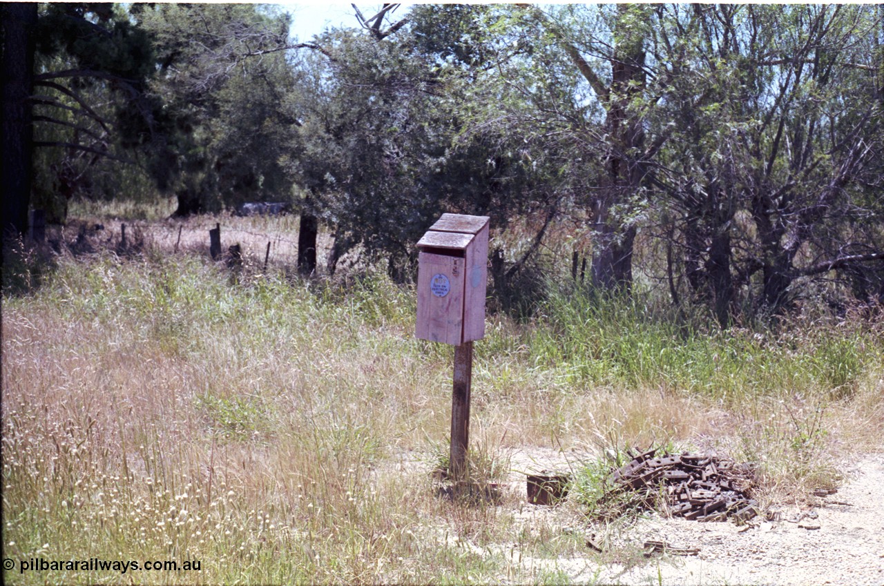 182-14
Murchison, fire extinguisher cabinet, near gangers shed.
