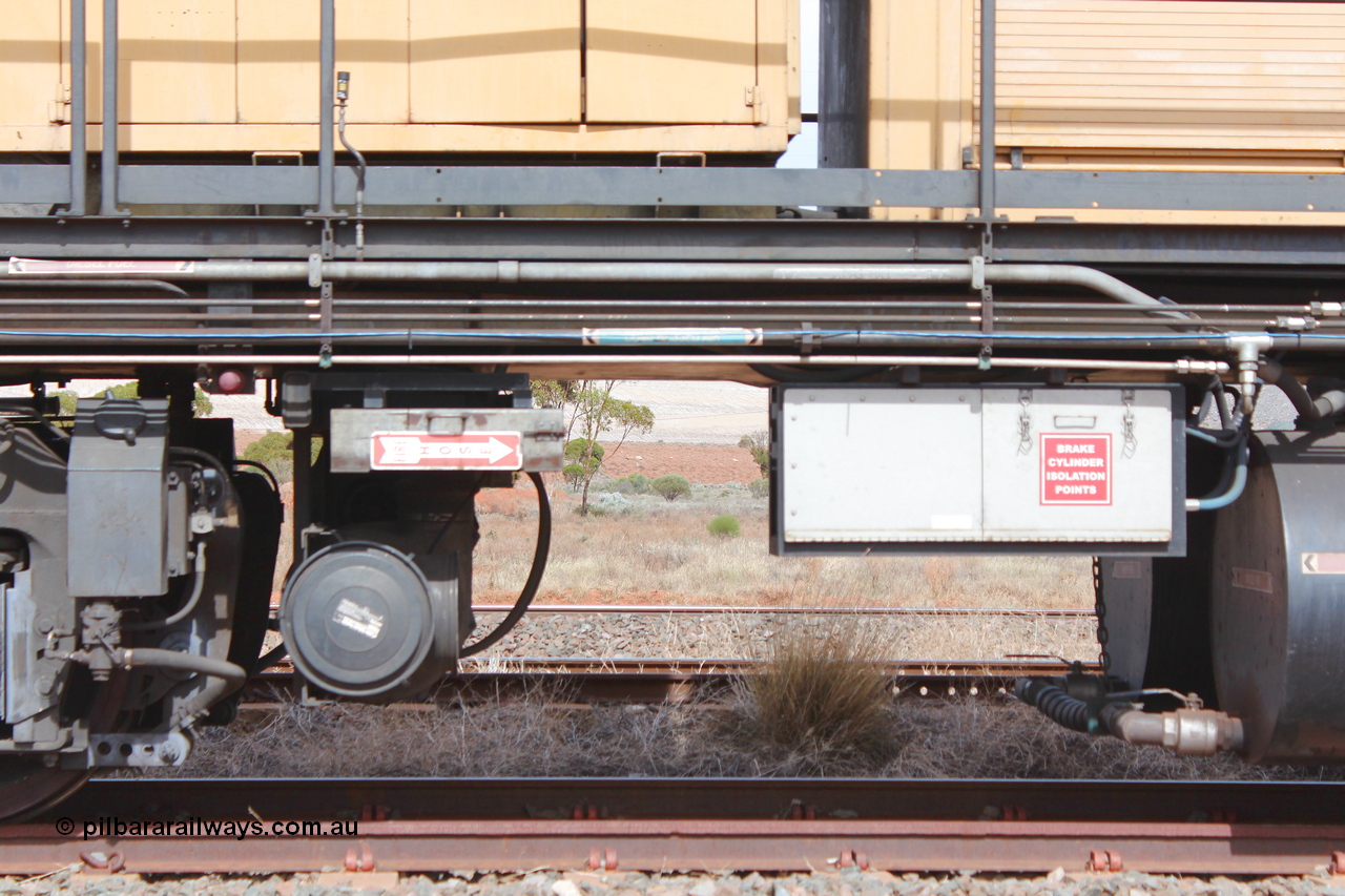 160409 IMG 7040
Parkeston, Aurizon rail grinder MMY type MMY 034, built in the USA by Loram as RG331 ~2004, imported into Australia by Queensland Rail, now Aurizon, in April 2009, detail picture. Peter Donaghy image.
Keywords: Peter-D-Image;MMY-type;MMY034;Loram-USA;RG331;rail-grinder;detail-image;
